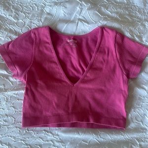 Garage pink cropped short sleeve